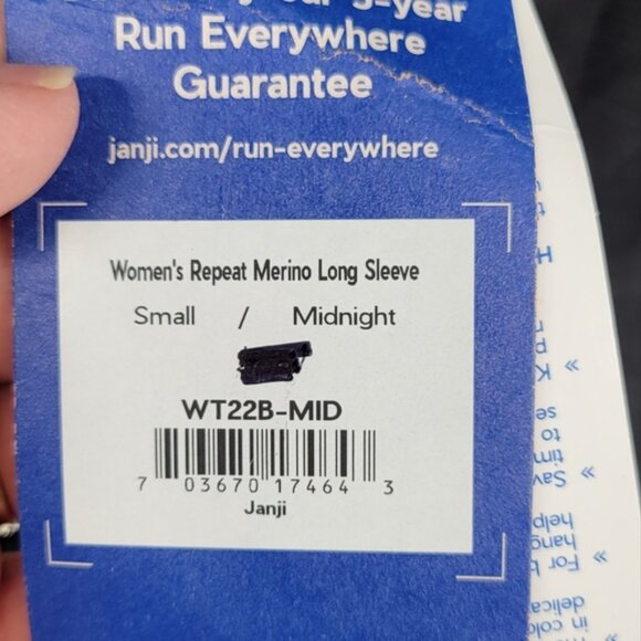 Janji Repeat Merino Long Sleeve Running Shirt Black Size Small - Picture 13 of 15